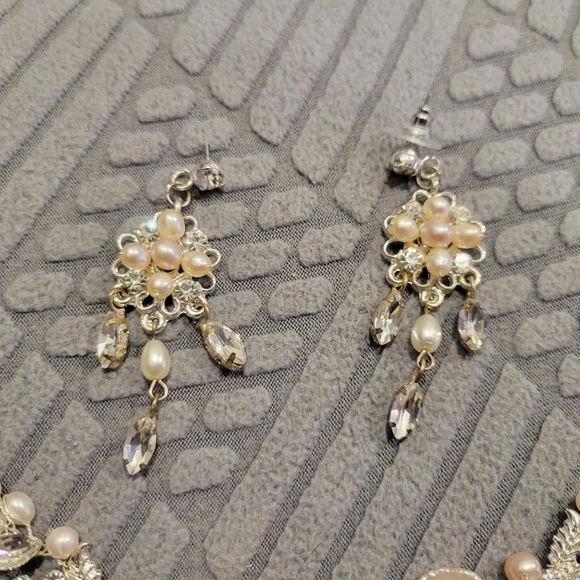 Fresh water pearl Hair vine and earrings set, wedding accessories - Picture 4 of 4